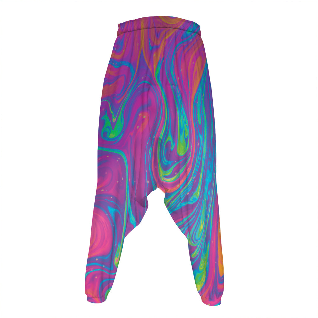 Psychedelic Liquid Print Hammer Pants