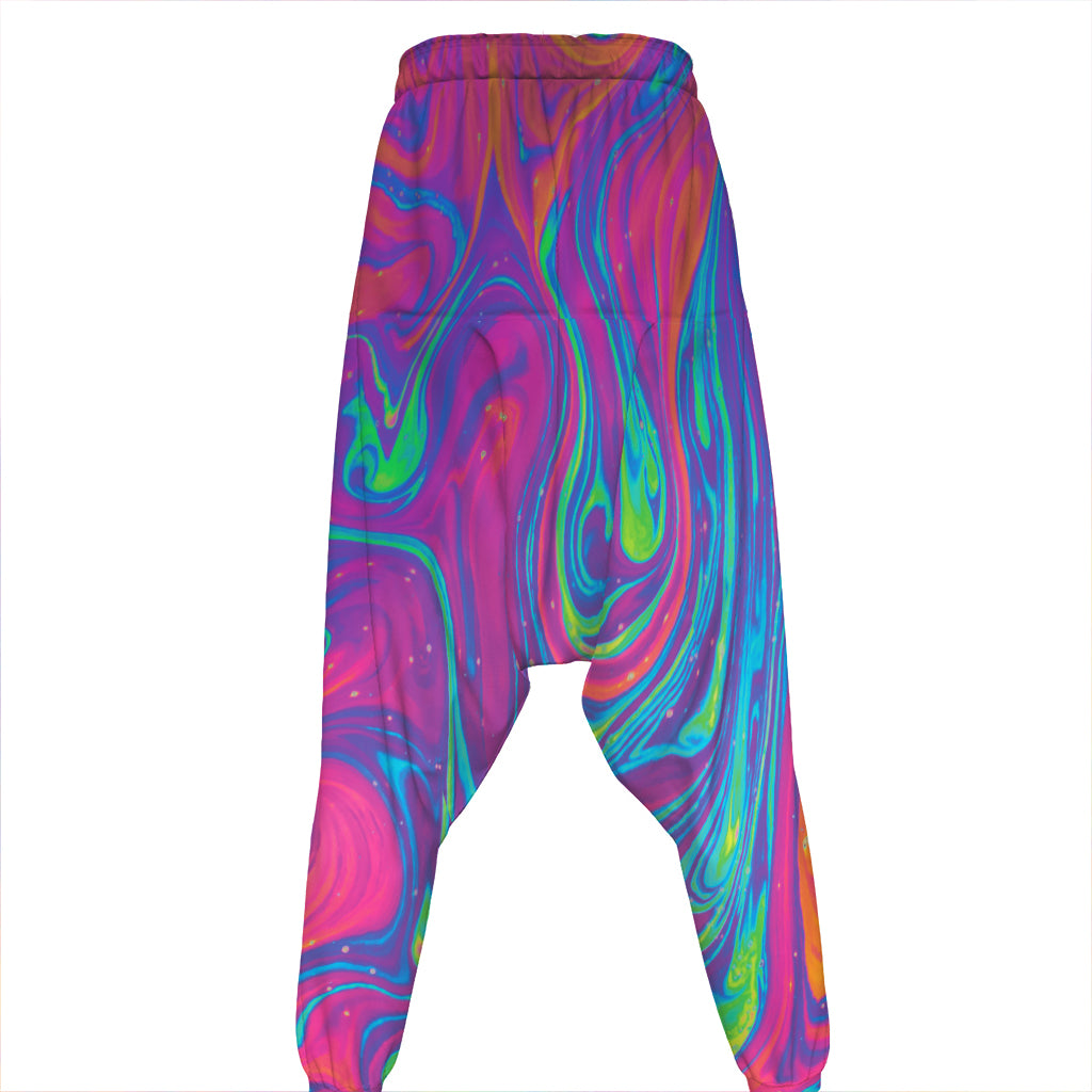 Psychedelic Liquid Print Hammer Pants