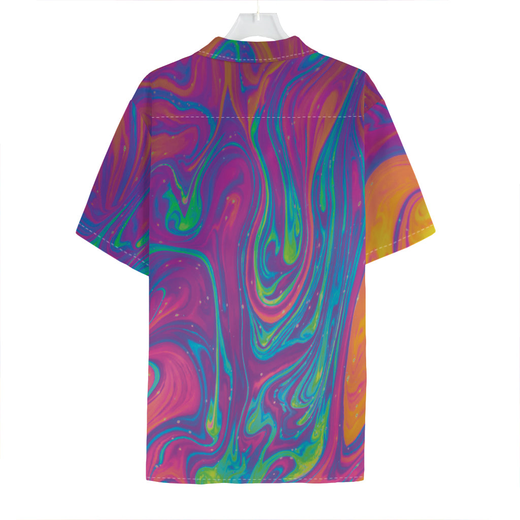 Psychedelic Liquid Print Hawaiian Shirt
