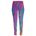 Psychedelic Liquid Print High-Waisted Pocket Leggings