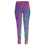 Psychedelic Liquid Print High-Waisted Pocket Leggings