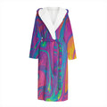 Psychedelic Liquid Print Hooded Bathrobe