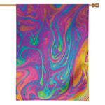 Psychedelic Liquid Print House Flag