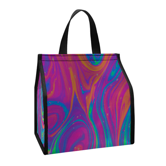 Psychedelic Liquid Print Insulated Lunch Tote