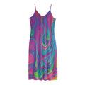 Psychedelic Liquid Print Jersey Midi Cami Dress