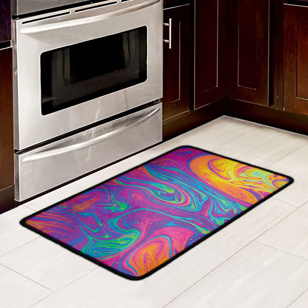 Psychedelic Liquid Print Kitchen Mat