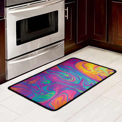 Psychedelic Liquid Print Kitchen Mat