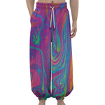 Psychedelic Liquid Print Lantern Pants