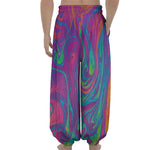 Psychedelic Liquid Print Lantern Pants