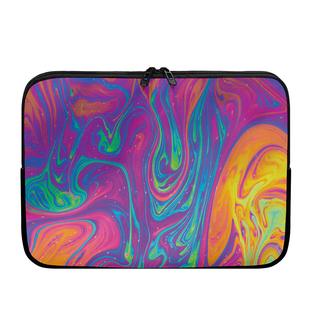 Psychedelic Liquid Print Laptop Sleeve