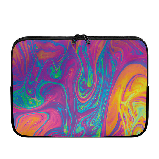 Psychedelic Liquid Print Laptop Sleeve