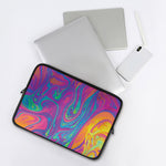 Psychedelic Liquid Print Laptop Sleeve