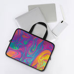 Psychedelic Liquid Print Laptop Sleeve With Handle