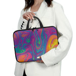 Psychedelic Liquid Print Laptop Sleeve With Handle