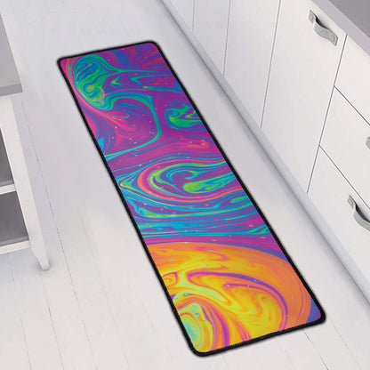 Psychedelic Liquid Print Long Kitchen Mat