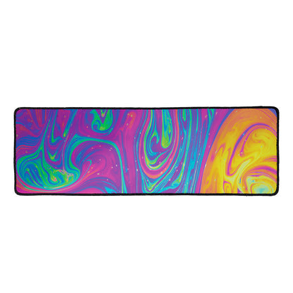 Psychedelic Liquid Print Long Kitchen Mat
