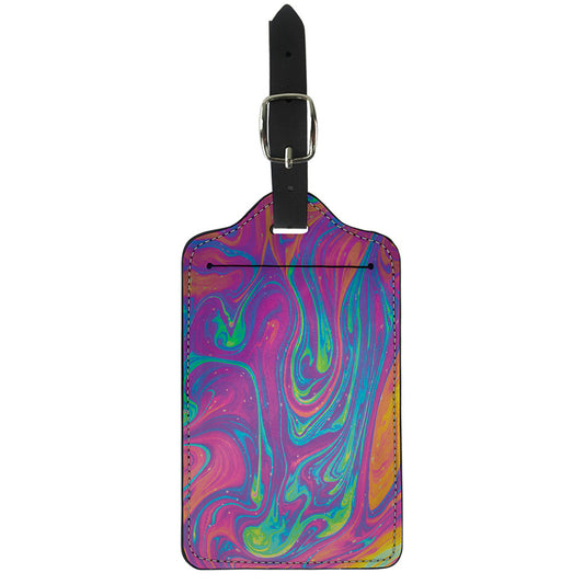 Psychedelic Liquid Print Luggage Tag