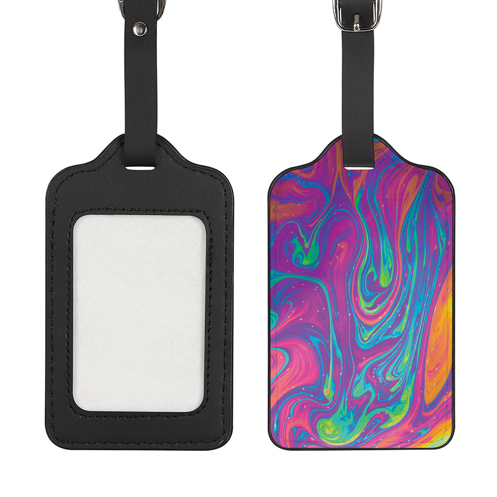 Psychedelic Liquid Print Luggage Tag