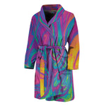 Psychedelic Liquid Print Men's Bathrobe