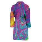 Psychedelic Liquid Print Men's Bathrobe