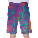 Psychedelic Liquid Print Men's Beach Shorts