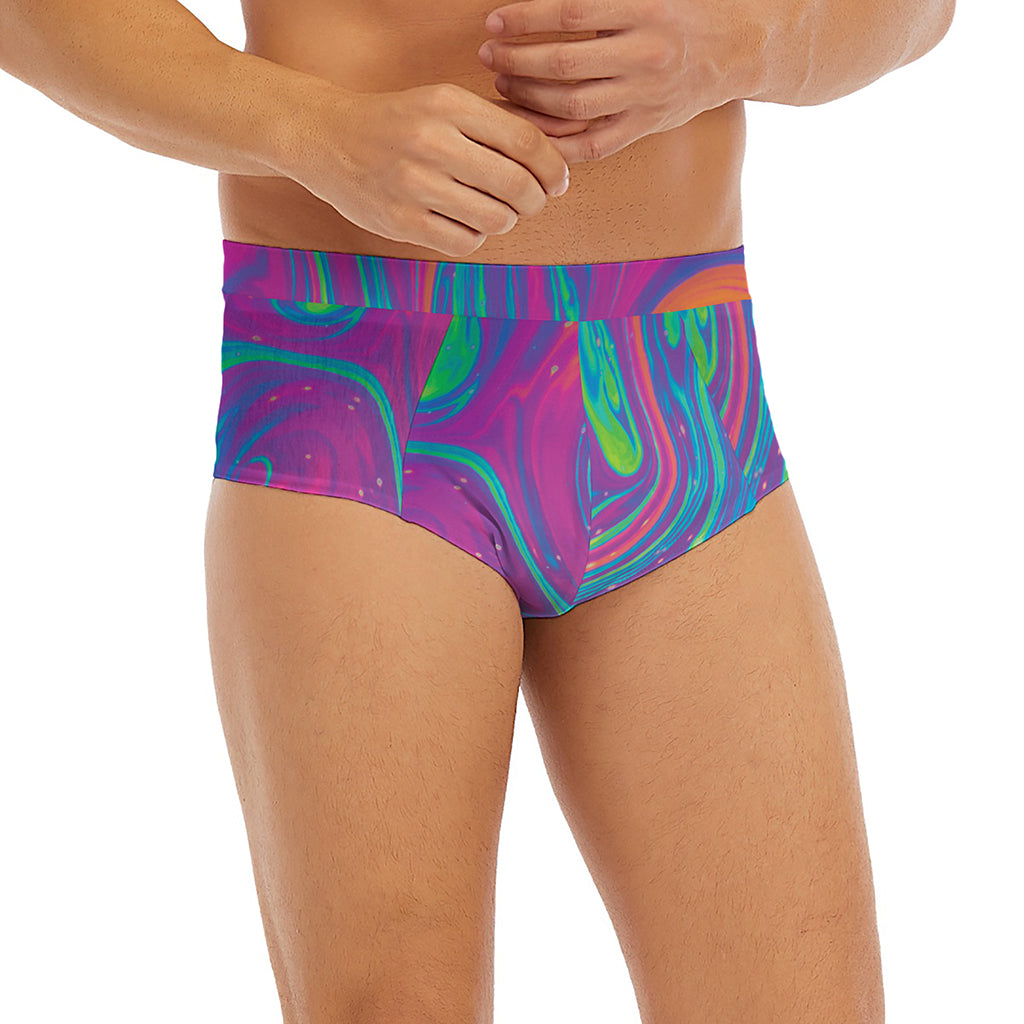 Psychedelic Liquid Print Men's Briefs