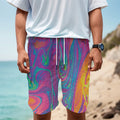 Psychedelic Liquid Print Men's Cargo Shorts