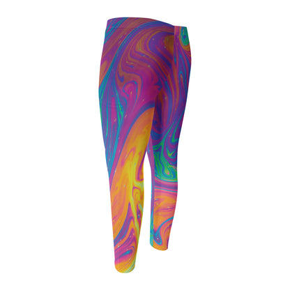 Psychedelic Liquid Print Men's Compression Pants