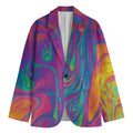 Psychedelic Liquid Print Men's Cotton Blazer