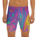 Psychedelic Liquid Print Men's Long Boxer Briefs
