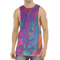 Psychedelic Liquid Print Men's Muscle Tank Top