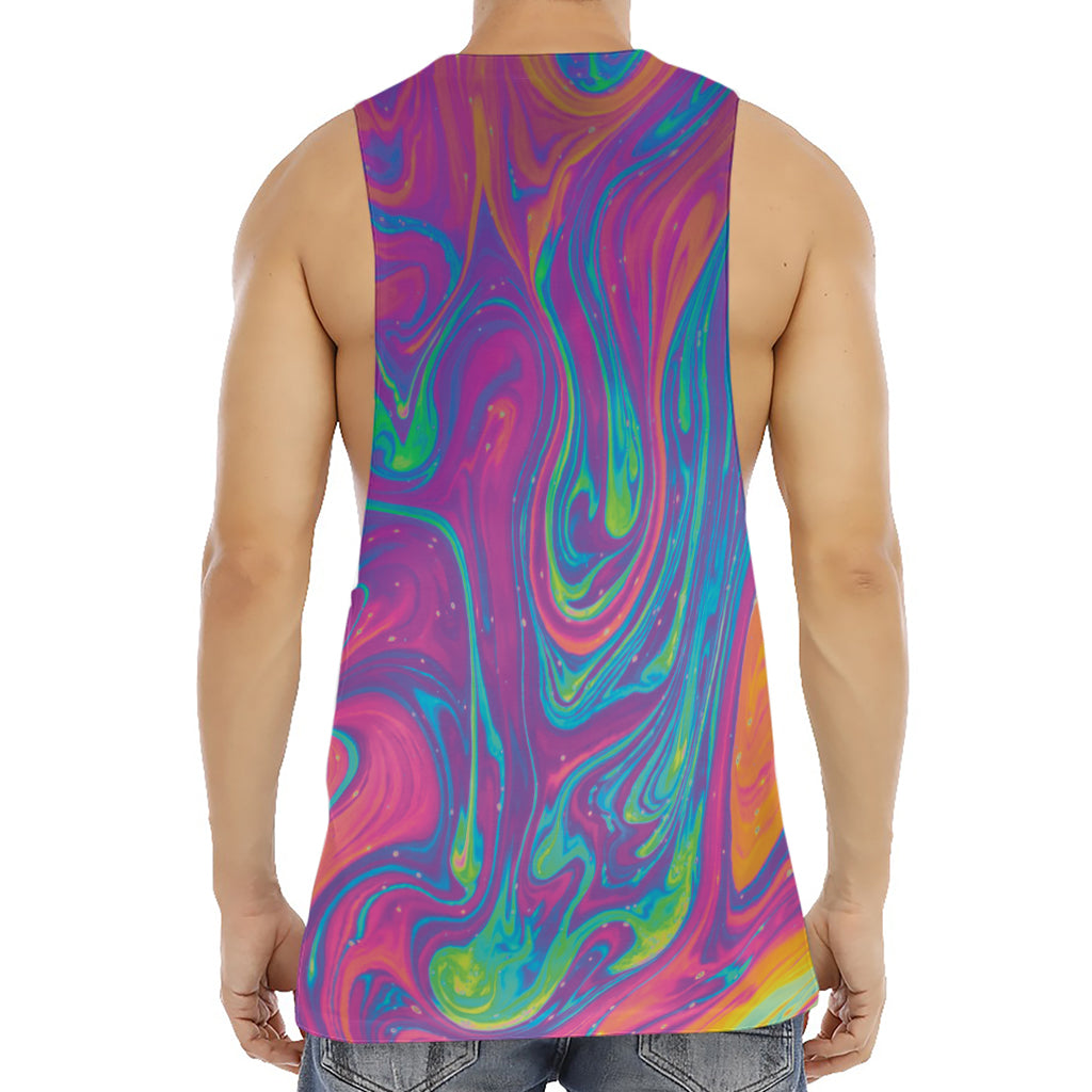 Psychedelic Liquid Print Men's Muscle Tank Top
