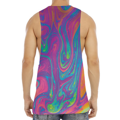 Psychedelic Liquid Print Men's Muscle Tank Top