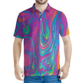 Psychedelic Liquid Print Men's Polo Shirt