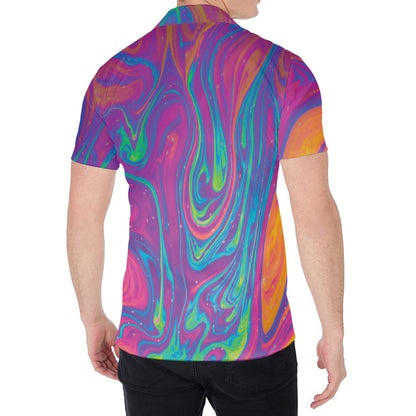 Psychedelic Liquid Print Men's Shirt