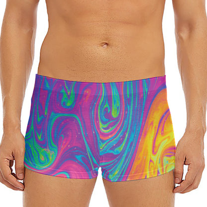 Psychedelic Liquid Print Men's Short Boxer Briefs