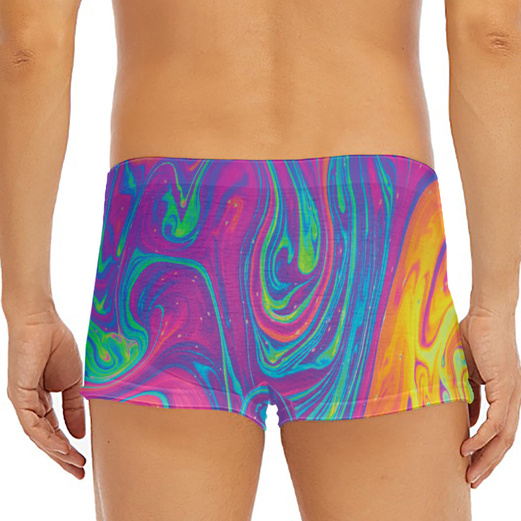 Psychedelic Liquid Print Men's Short Boxer Briefs