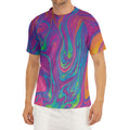 Psychedelic Liquid Print Men's Short Sleeve Rash Guard