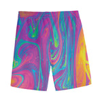 Psychedelic Liquid Print Men's Sports Shorts