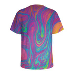 Psychedelic Liquid Print Men's Sports T-Shirt