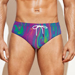 Psychedelic Liquid Print Men's Swim Briefs