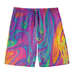 Psychedelic Liquid Print Men's Swim Trunks