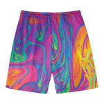 Psychedelic Liquid Print Men's Swim Trunks
