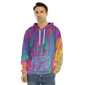 Psychedelic Liquid Print Men's Velvet Pullover Hoodie