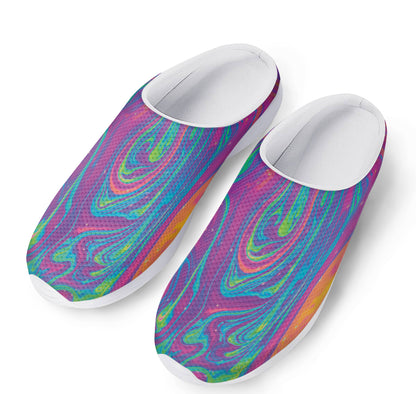 Psychedelic Liquid Print Mesh Casual Shoes