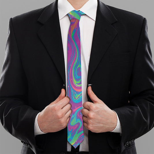 Psychedelic Liquid Print Necktie