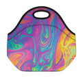 Psychedelic Liquid Print Neoprene Lunch Bag