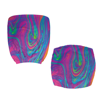 Psychedelic Liquid Print Office Chair Cover