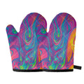 Psychedelic Liquid Print Oven Mitts