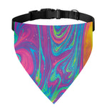 Psychedelic Liquid Print Over The Collar Dog Bandana